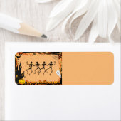 Étiquette de adresse des skeletons d'Halloween (En situation)