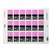 Étiquette de adresse  des tourbillons de Damas ros (Feuille entière)