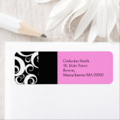 Étiquette de adresse  des tourbillons de Damas ros (En situation)