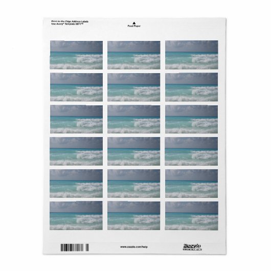 Étiquette de adresse des vagues de Cancun (Feuille entière)