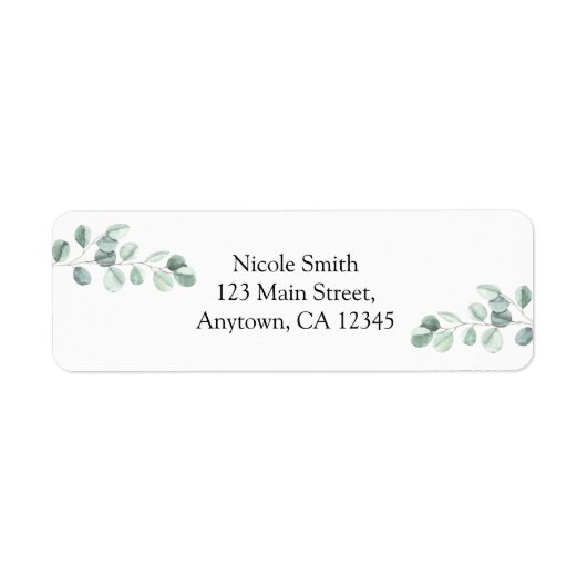 Étiquette de adresse d'eucalyptus (Devant)