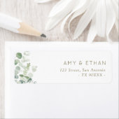 étiquette de adresse d'eucalyptus vert (En situation)