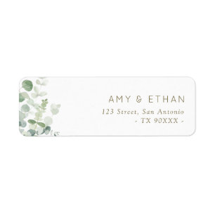 étiquette de adresse d'eucalyptus vert