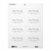 Étiquette de adresse d'expédition moderne minimali (Feuille entière)