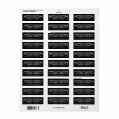 Étiquette de adresse d'Halloween Rose mort en noir (Feuille entière)