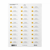Étiquette de adresse d'hibiscus jaune (Feuille entière)