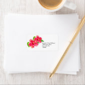 Étiquette de adresse d'Hibiscus tropical (En situation)
