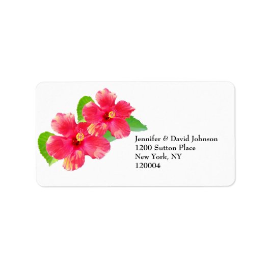 Étiquette de adresse d'Hibiscus tropical (Devant)