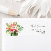 Étiquette de adresse d'Hibiscus tropical (En situation)