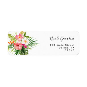 Étiquette de adresse d'Hibiscus tropical