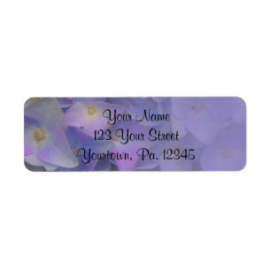 Étiquette de adresse d'hortensias
