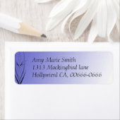 Étiquette de adresse d'Imaginaire violet à rayures (En situation)