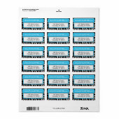 Étiquette de adresse d'impression bleu chic (Feuille entière)