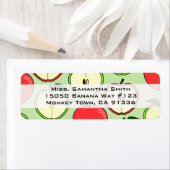 Étiquette de adresse d'impression demi-pomme verte (En situation)