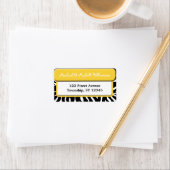 Étiquette de adresse d'impression Jaune Chic (En situation)