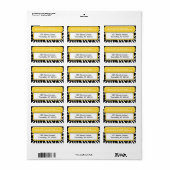 Étiquette de adresse d'impression Jaune Chic (Feuille entière)