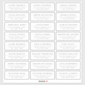 Étiquette de adresse d'invité de mariage élégant (Feuille)