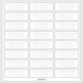 Étiquette de adresse d'invité de mariage Gold Simp (Feuille)