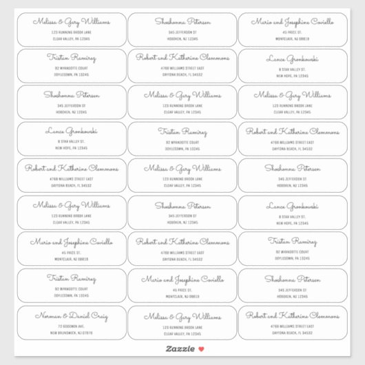 Étiquette de adresse d'invité MCM moderne du milie (Feuille)