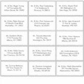 Étiquette de adresse d'invité officiel noir et bla (Devant)