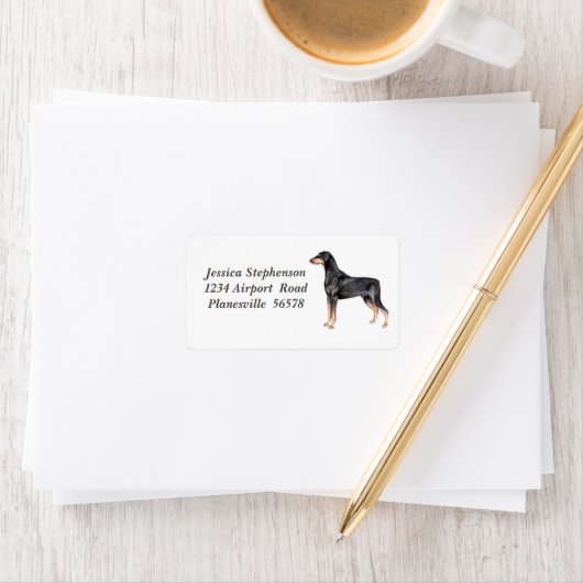 Étiquette de adresse Doberman (En situation)