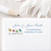 Étiquette de adresse d'oiseaux d'aquarelle (En situation)