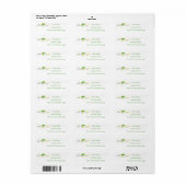 Étiquette de adresse d'oiseaux verts (Feuille entière)