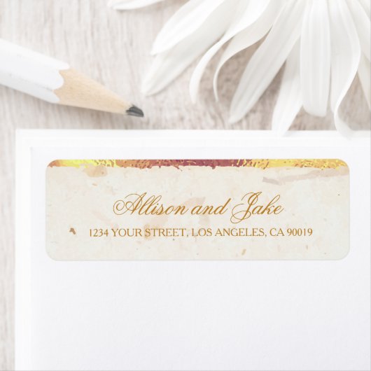 Étiquette de adresse d'or (En situation)