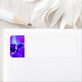 Étiquette de adresse d'orchidée violette (En situation)