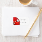 Étiquette de adresse d'ornement de Noël rouge et a (En situation)