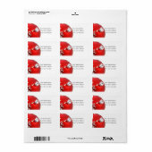 Étiquette de adresse d'ornement de Noël rouge et a (Feuille entière)