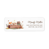 Étiquette de adresse d'ours de bois mignon (Devant)