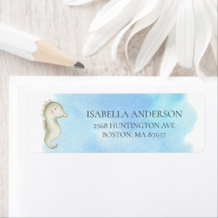 Étiquette de adresse du Baby shower Sea Horse