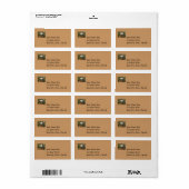 Étiquette de adresse du champignon blanc Parasol (Feuille entière)