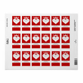 Étiquette de adresse du coeur de la Couronne (Feuille entière)
