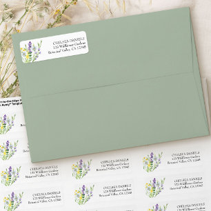 Étiquette de adresse du Mariage fleur sauvage Mead