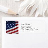 Étiquette de adresse du pavillon des États-Unis (En situation)