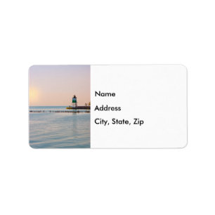 Étiquette de adresse du phare du sud-est du port