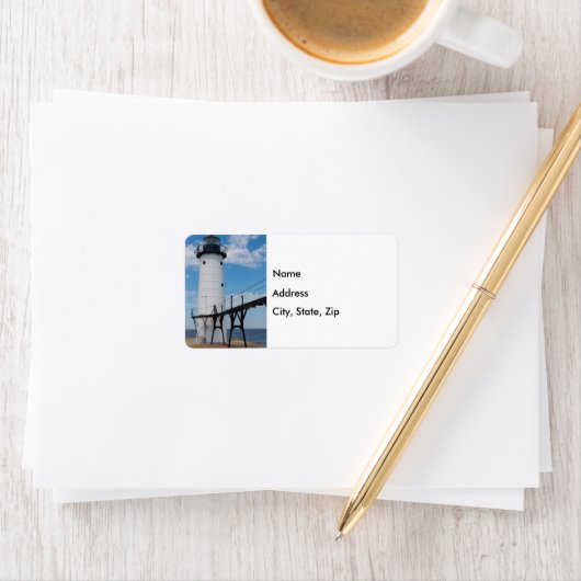 Étiquette de adresse du phare Manistee (En situation)