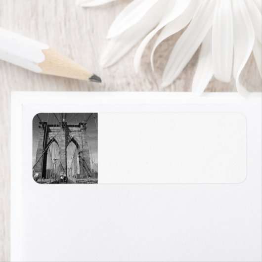 Étiquette de adresse du pont Brooklyn (En situation)