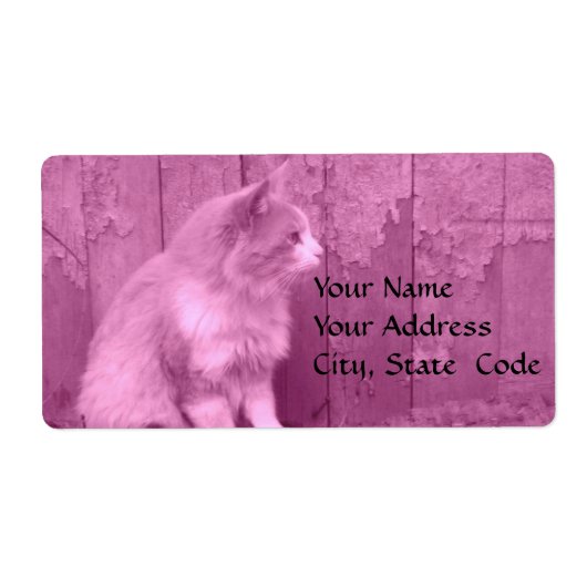 Étiquette de adresse du Sahara rose (chat) (Devant)