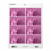Étiquette de adresse du Sahara rose (chat) (Feuille entière)