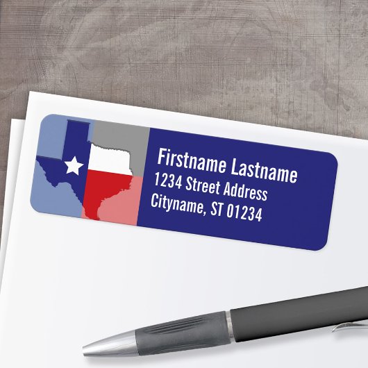 Étiquette de adresse du Texas