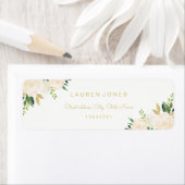 Étiquette de adresse élégant à florale rose or (En situation)