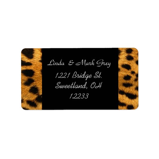 Étiquette de adresse Empreinte de léopard animal (Devant)