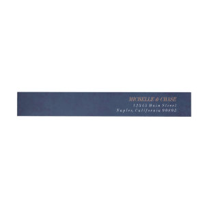 Étiquette de adresse enveloppant, bleu marine,