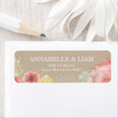 Étiquette de adresse Faire-part de mariage d'été (En situation)