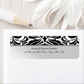 Étiquette de adresse Faux Metal Black Mariage dama (En situation)