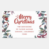 Étiquette de adresse Festive de la couronne de Noë (Devant)