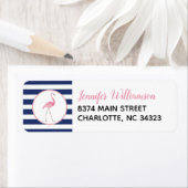 Étiquette de adresse Flamant rose (En situation)